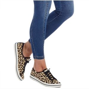 Keds x Kate Spade New York Kickstart lace-up leopard sneakers  Women's size 9.5